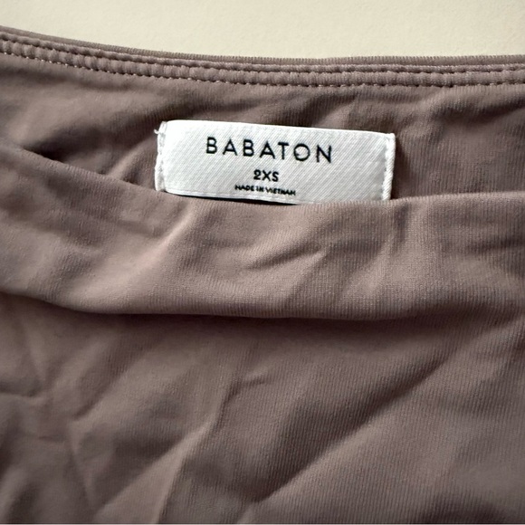 Babaton Aritzia Chocolate Brown Bodysuit Minimalist Ribbed Knit Top Quite Luxury - Picture 3 of 3